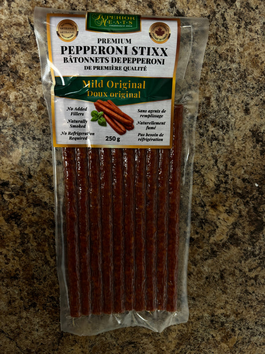 MILD PEPPERONI STIXX (10 Pieces)  (superior meats)