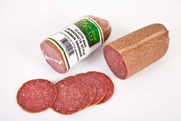 ALL BEEF MILD MENNONITE STYLE SUMMER SAUSAGE 1/2 CHUBB 300 G  (superior meats)