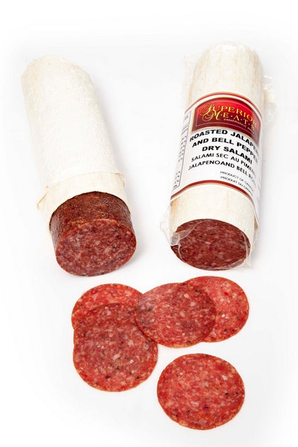 ROASTED JALAPENO & BELL PEPPER SALAMI 1/2 CHUB 300 G  (superior meats)